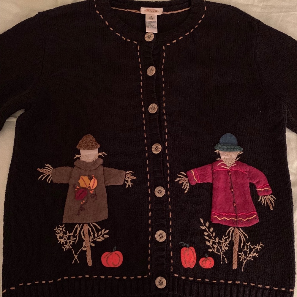 TALBOTS Fall Halloween/Thanksgiving Cardigan